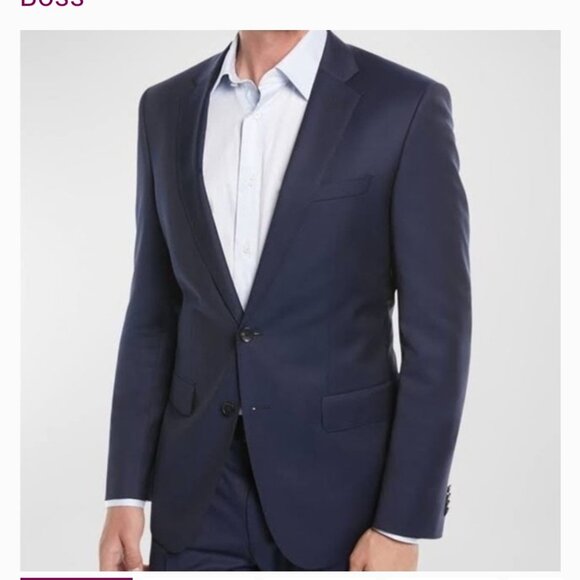 HUGO BOSS Pasolini Movie US Mens Blazer SZ 44R Navy 100% Virgin Wool Coat Preppy - Picture 1 of 16